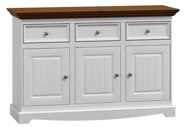 Comodă lemn masiv nuc Linea Alb-, 130 × 45 × 85 cm