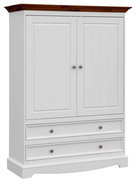 Dulăpior lemn masiv nuc Linea Alb-, 108 × 45 × 147 cm