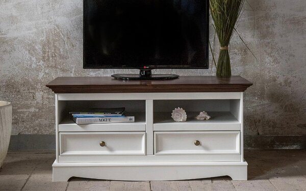 Comodă TV lemn masiv nuc Linea Alb-, 111 × 53 × 53 cm