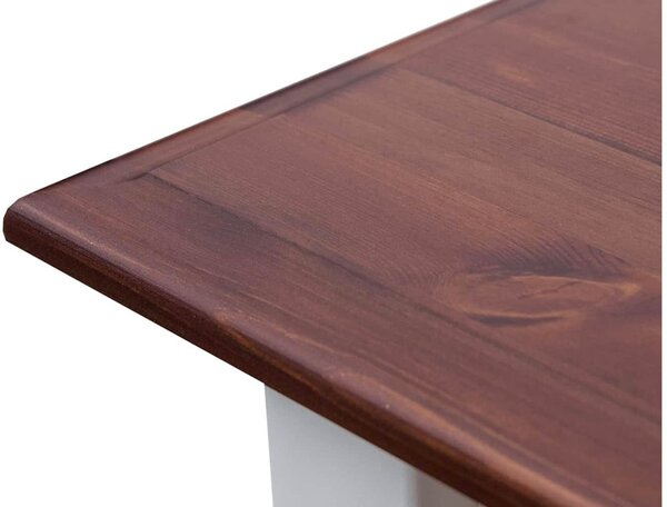 Masă lemn masiv nuc Cafea Linea 70x70cm Alb-