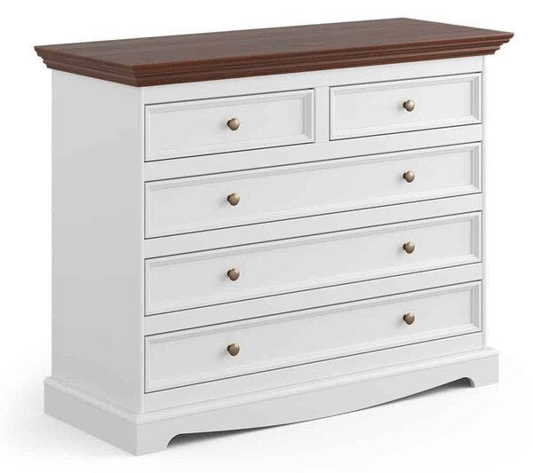 Comodă lemn masiv nuc Linea Alb-, 112 × 45 × 87 cm