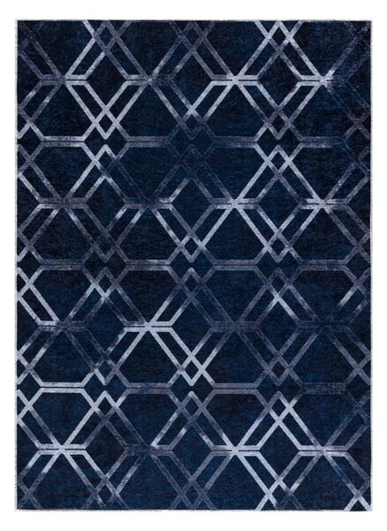 MIRO 51805.802 covor lavabil Geometric, spalier anti-alunecare - albastru