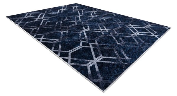 MIRO 51805.802 covor lavabil Geometric, spalier anti-alunecare - albastru