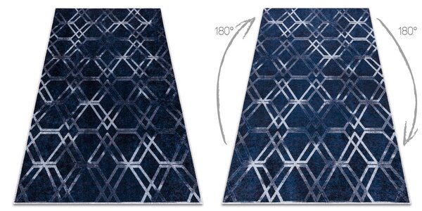 MIRO 51805.802 covor lavabil Geometric, spalier anti-alunecare - albastru