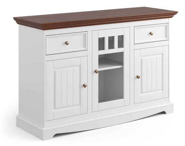 Comodă lemn masiv nuc Linea Alb-, 130 × 45 × 85 cm