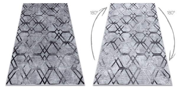MIRO 51805.803 covor lavabil Geometric, spalier anti-alunecare - gri