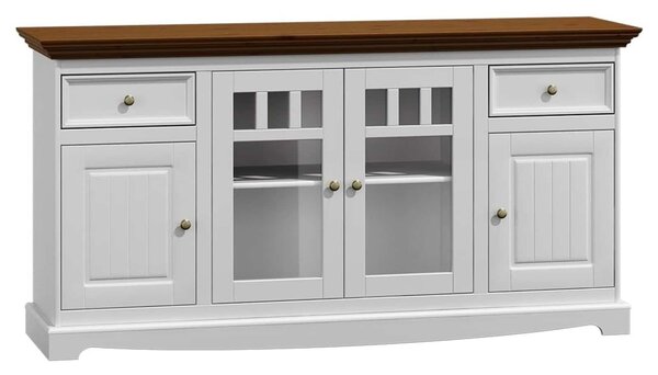 Comodă lemn masiv nuc Linea Alb-, 167 × 45 × 85 cm