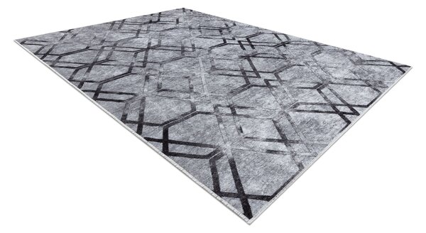 MIRO 51805.803 covor lavabil Geometric, spalier anti-alunecare - gri