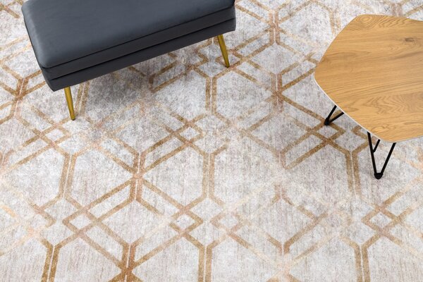 MIRO 51805.804 covor lavabil Geometric, spalier anti-alunecare - aur