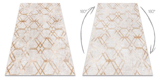 MIRO 51805.804 covor lavabil Geometric, spalier anti-alunecare - aur