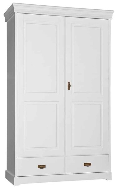 Dulap lemn masiv alb Florence, 132 × 62 × 218 cm
