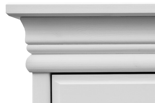 Dulap lemn masiv alb Florence, 132 × 62 × 218 cm