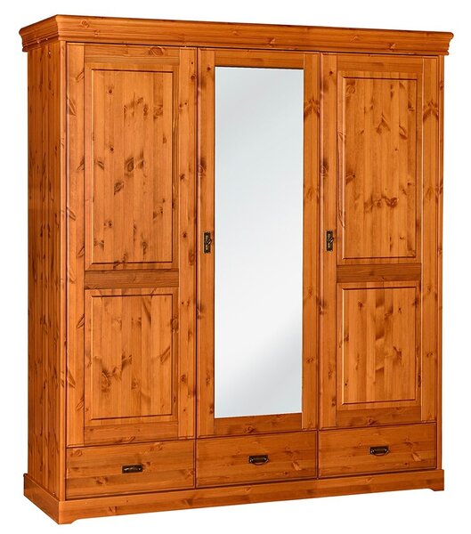 Dulap lemn masiv natur Florence, 193 × 62 × 218 cm
