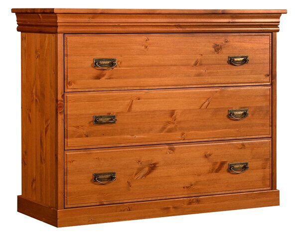 Comodă lemn masiv natur Florence, 107 × 42 × 83 cm