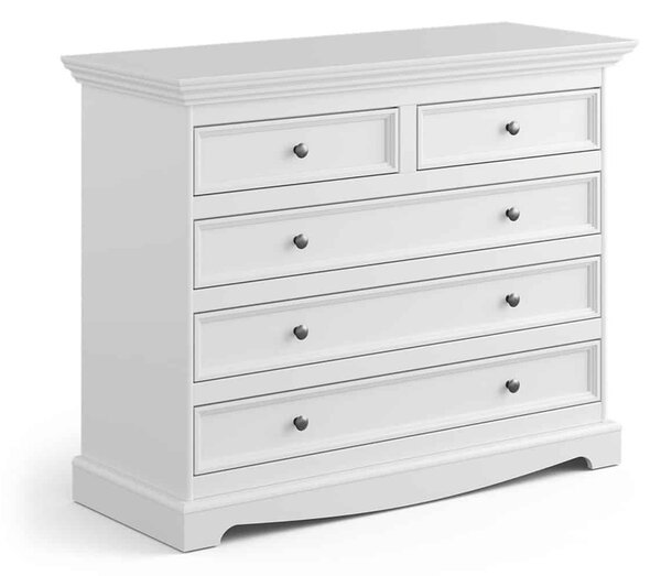 Comodă lemn masiv alb Linea, 112 × 45 × 87 cm