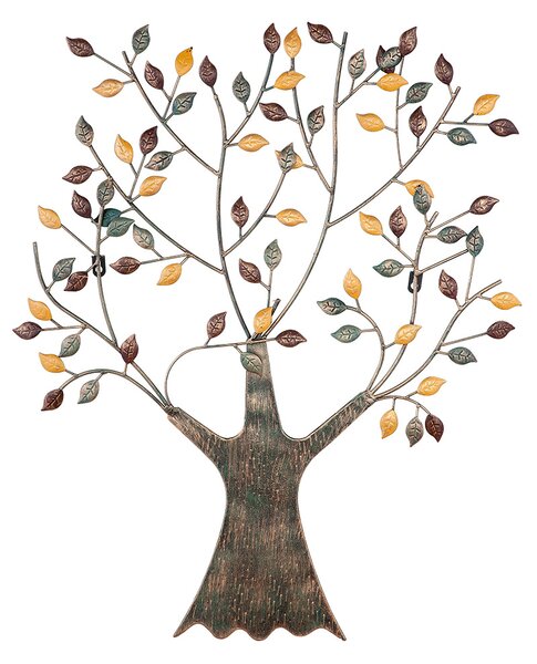 Decoratiune de perete Tree, Metal, Multicolor, 64x76 cm