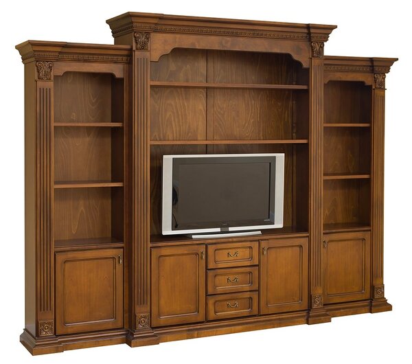 Bibliotecă lemn masiv Augustine, 262 × 40 × 244 cm