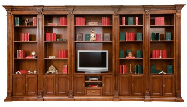 Bibliotecă lemn masiv Augustine, 447 × 41 × 238 cm