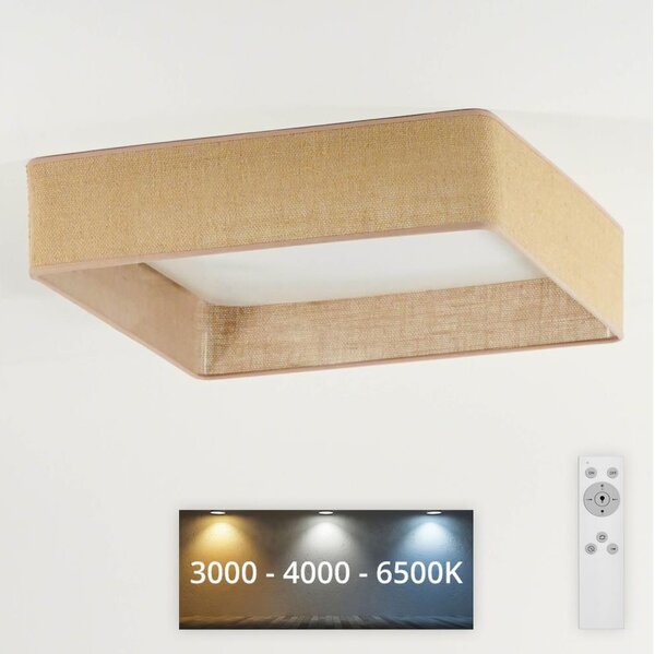 Brilagi - Corp de iluminat LED dimabil VELVET SQUARE LED/24W/230V cu telecomandă, maro