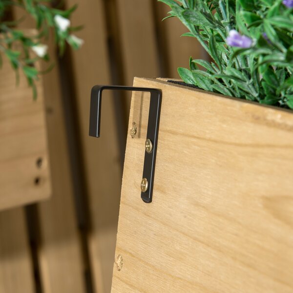 Jardiniera pentru exterior din lemn cu 3 ghivece detasabile, jardiniera verticala cu orificii de scurgere, 60x16x80cm | AOSOM RO