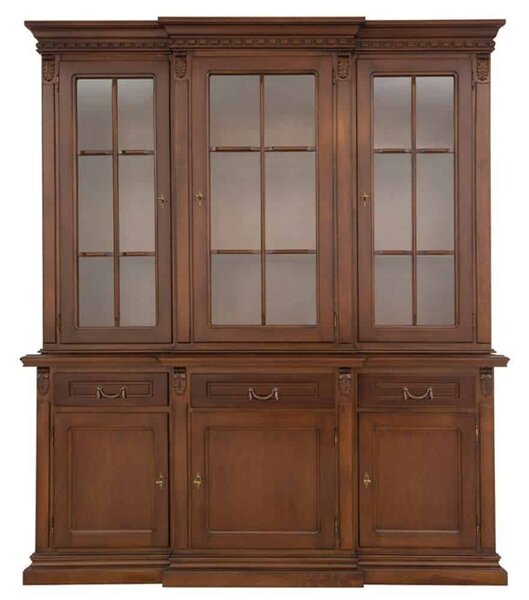 Vitrină lemn masiv Bernhard, 188 × 58 × 226 cm