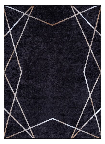 MIRO 51233.811 covor lavabil Geometric anti-alunecare - negru