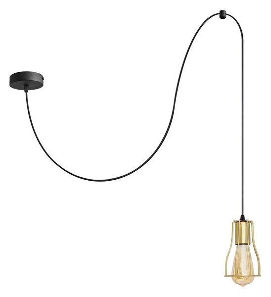 Lustră pe cablu TUBE 1xE27/15W/230V negru/auriu