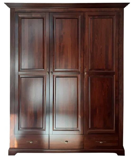 Dulap lemn masiv nuc Preston 3 Uși, 160,7 × 60,9 × 206,9 cm