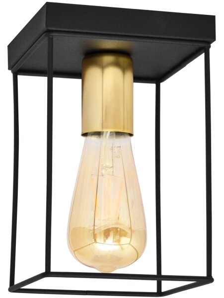 Plafonieră FINN 1xE27/15W/230V negru/auriu