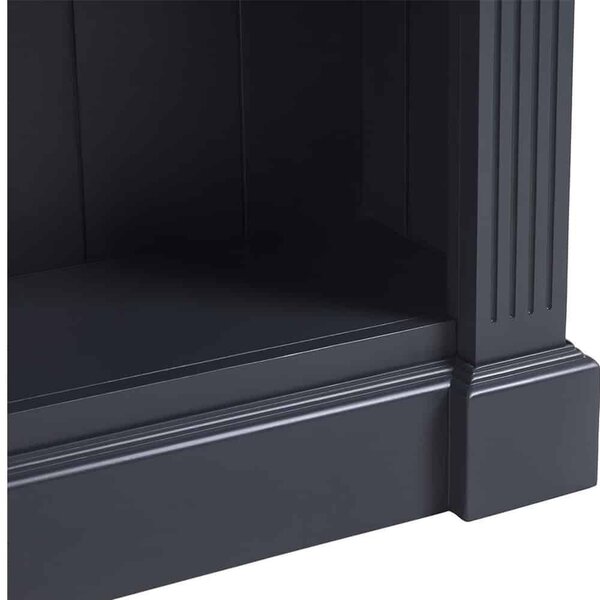Bibliotecă lemn masiv natur London Albastru/, 90 × 33 × 200 cm