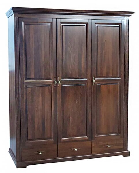 Dulap lemn masiv nuc Preston 3 Uși, 160,7 × 60,9 × 206,9 cm