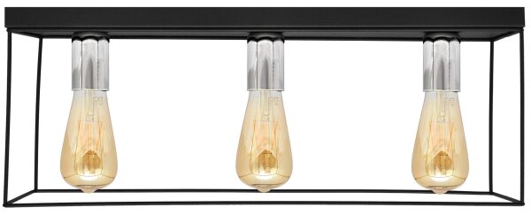 Plafonieră FINN 3xE27/15W/230V negru/crom