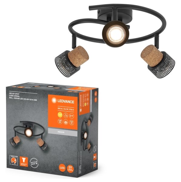 Ledvance - Spot LED DECOR CORK 3xGU10/3,4W/230V