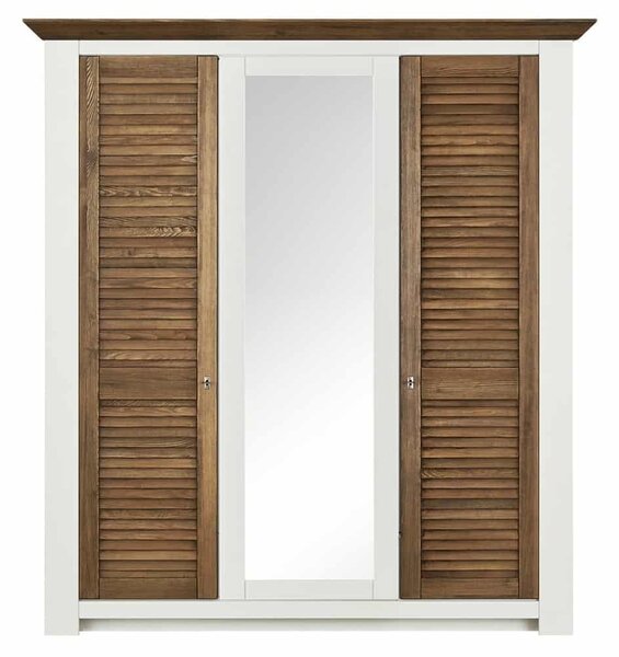 Dulap lemn masiv alb Lucia Maro, 155 × 55 × 190 cm