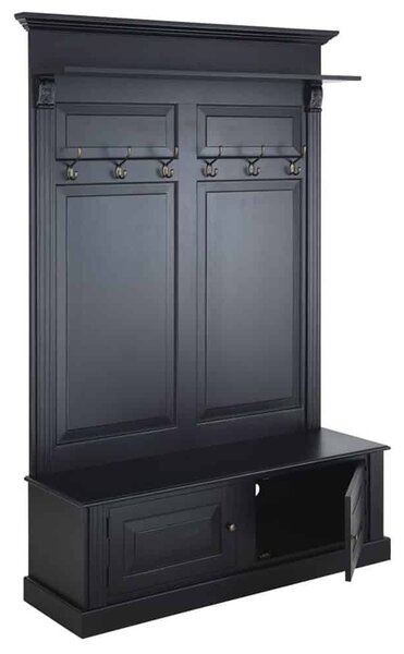 Garderobă lemn masiv gri Noir Antracit, 140 × 41 × 210 cm