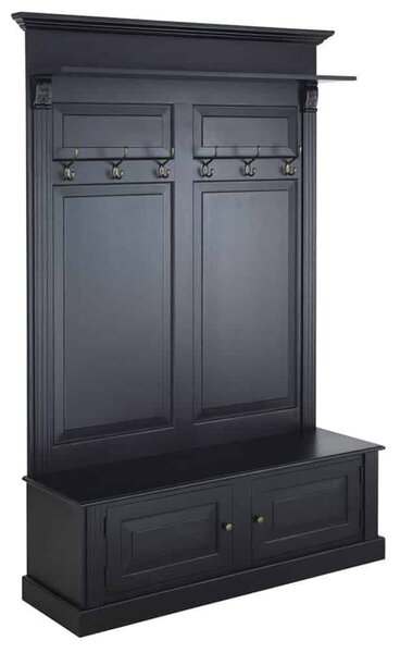 Garderobă lemn masiv gri Noir Antracit, 140 × 41 × 210 cm