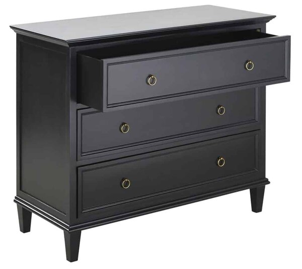 Comodă lemn masiv gri Noir Antracit, 100 × 45 × 85 cm