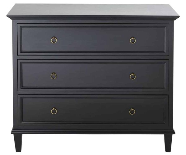 Comodă lemn masiv gri Noir Antracit, 100 × 45 × 85 cm