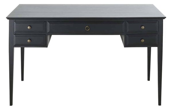 Birou lemn masiv gri Noir Antracit, 132 × 70 × 78 cm