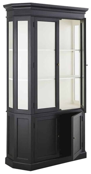 Vitrină lemn masiv gri Noir Antracit, 85 × 45 × 210 cm