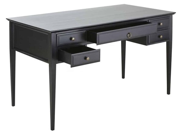 Birou lemn masiv gri Noir Antracit, 132 × 70 × 78 cm