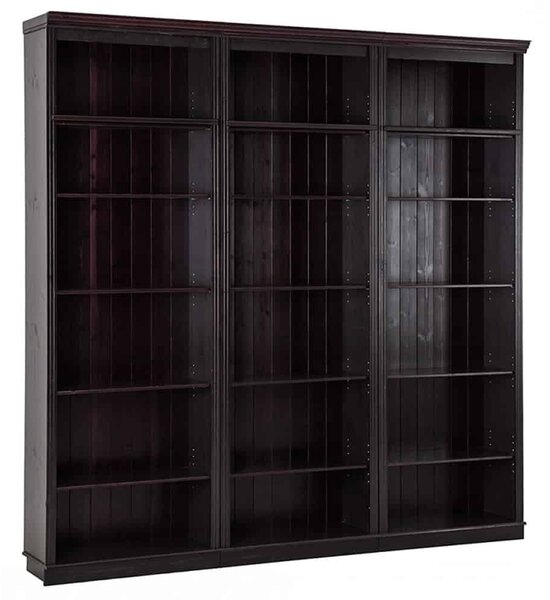 Bibliotecă lemn masiv, 220 × 35 × 220 cm