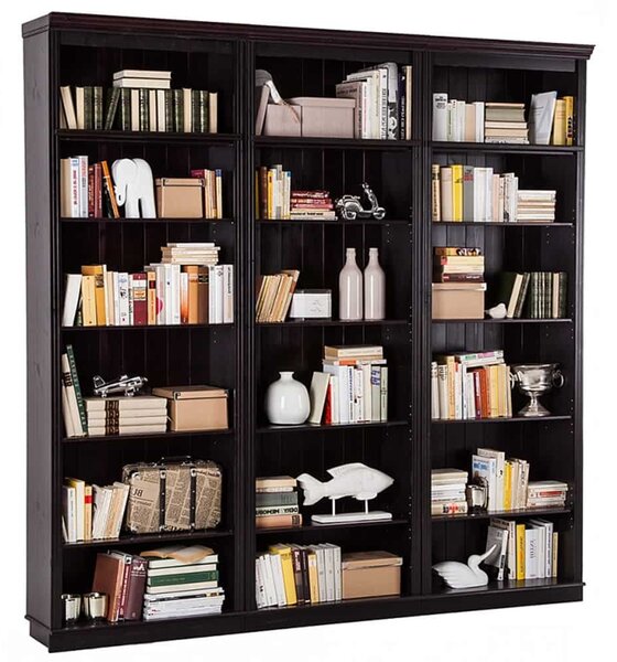 Bibliotecă lemn masiv, 220 × 35 × 220 cm