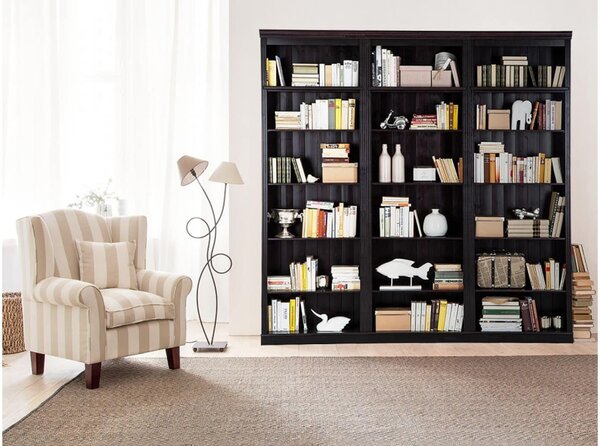 Bibliotecă lemn masiv, 220 × 35 × 220 cm