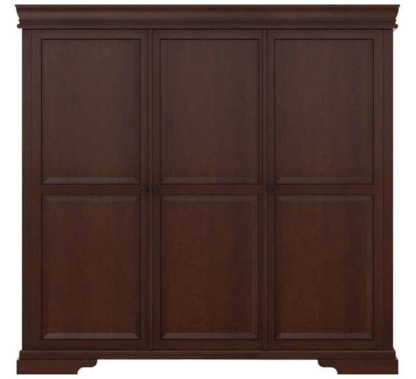 Dulap lemn masiv nuc Louis 3 Uși, 210 × 60 × 210 cm