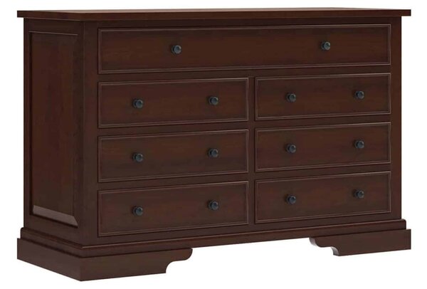 Comodă lemn masiv nuc Louis 7 Sertare, 145 × 55 × 90 cm