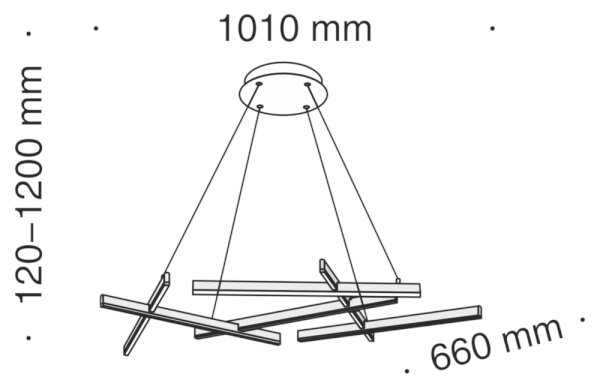 Lustră LED pe cablu Maytoni MOD016PL-L75B LINE LED/79W/230V negru