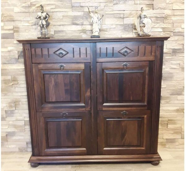 Dulap lemn masiv maro Pantofi Sonya, 115 × 29 × 110 cm