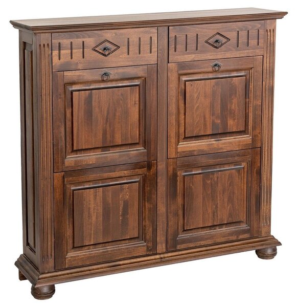 Dulap lemn masiv maro Pantofi Sonya, 115 × 29 × 110 cm