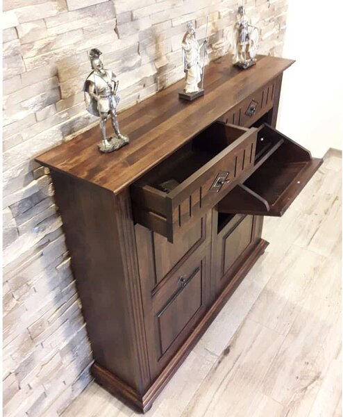 Dulap lemn masiv maro Pantofi Sonya, 115 × 29 × 110 cm